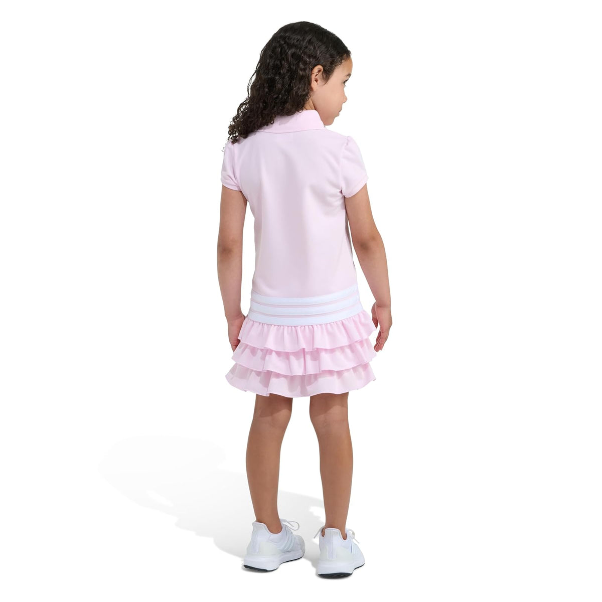 Adidas - Vestido de Polo de Manga Corta con Volantes para niñas