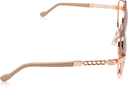 jessica simpson Women 's j5512 gldts cuadrado anteojos de sol, oro/Tortuga, 60 mm