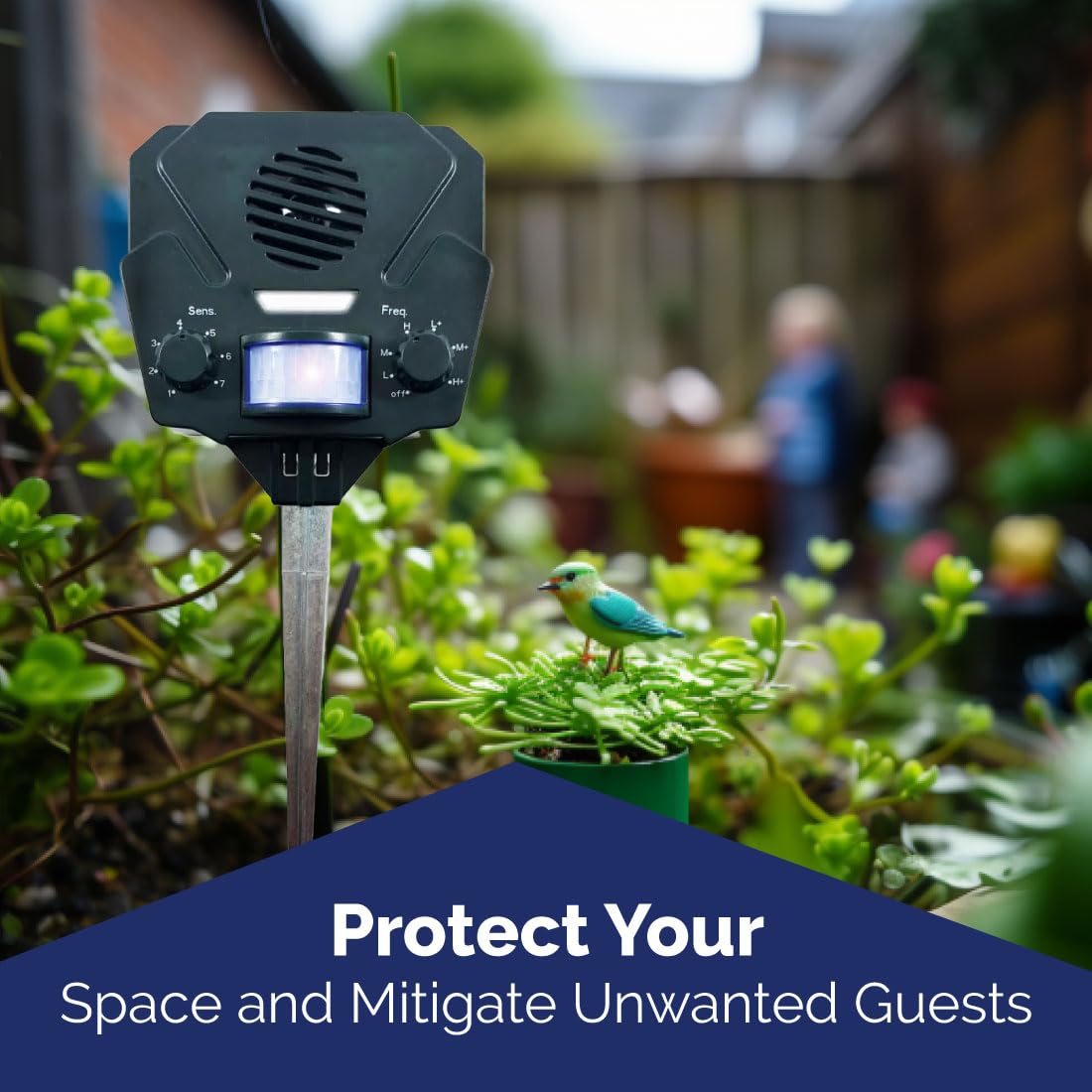Bird-X Solar Yard Gard Electronic Animal Repeller keeps unwanted pests out of your yard with ultrasonic sound-waves