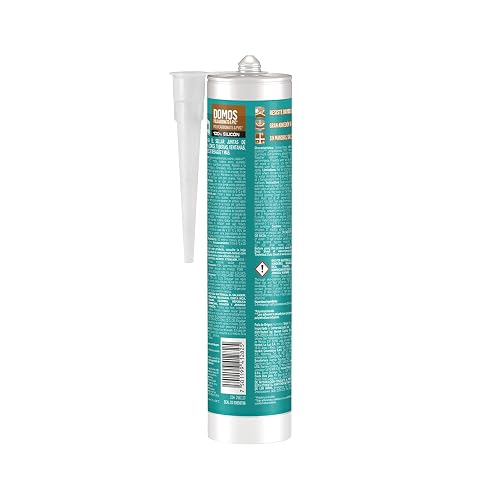 Sista Domos Policarbonato & PVC Transparente 300 ml, Sellador Profesional 100% Silicón, Gran Adhesión, Flexible, Resiste Rayos UV, Manchas y Corrosión, para Juntas de Expansión, Tuberías y Ventanas