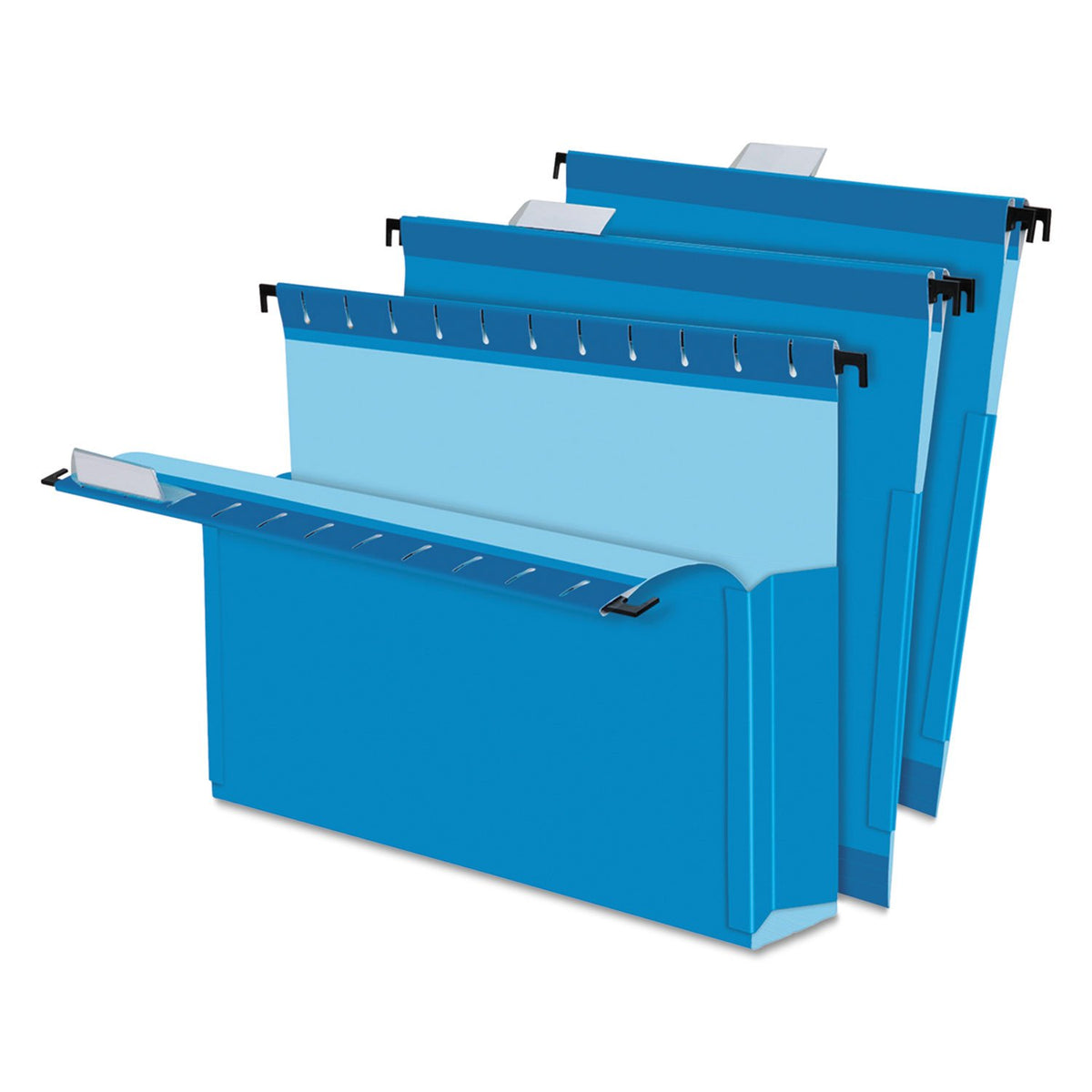 Oxford Pendaflex 59202 SureHook - Archivos de caja para colgar reforzados, 2 pulgadas con lados, letra, azul (caja de 25)