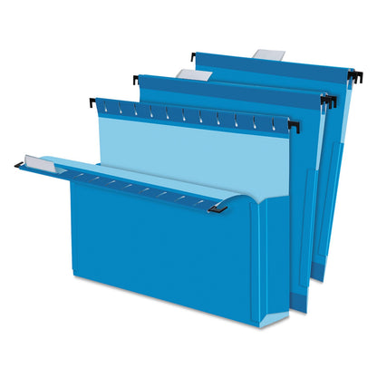 Oxford Pendaflex 59202 SureHook - Archivos de caja para colgar reforzados, 2 pulgadas con lados, letra, azul (caja de 25)