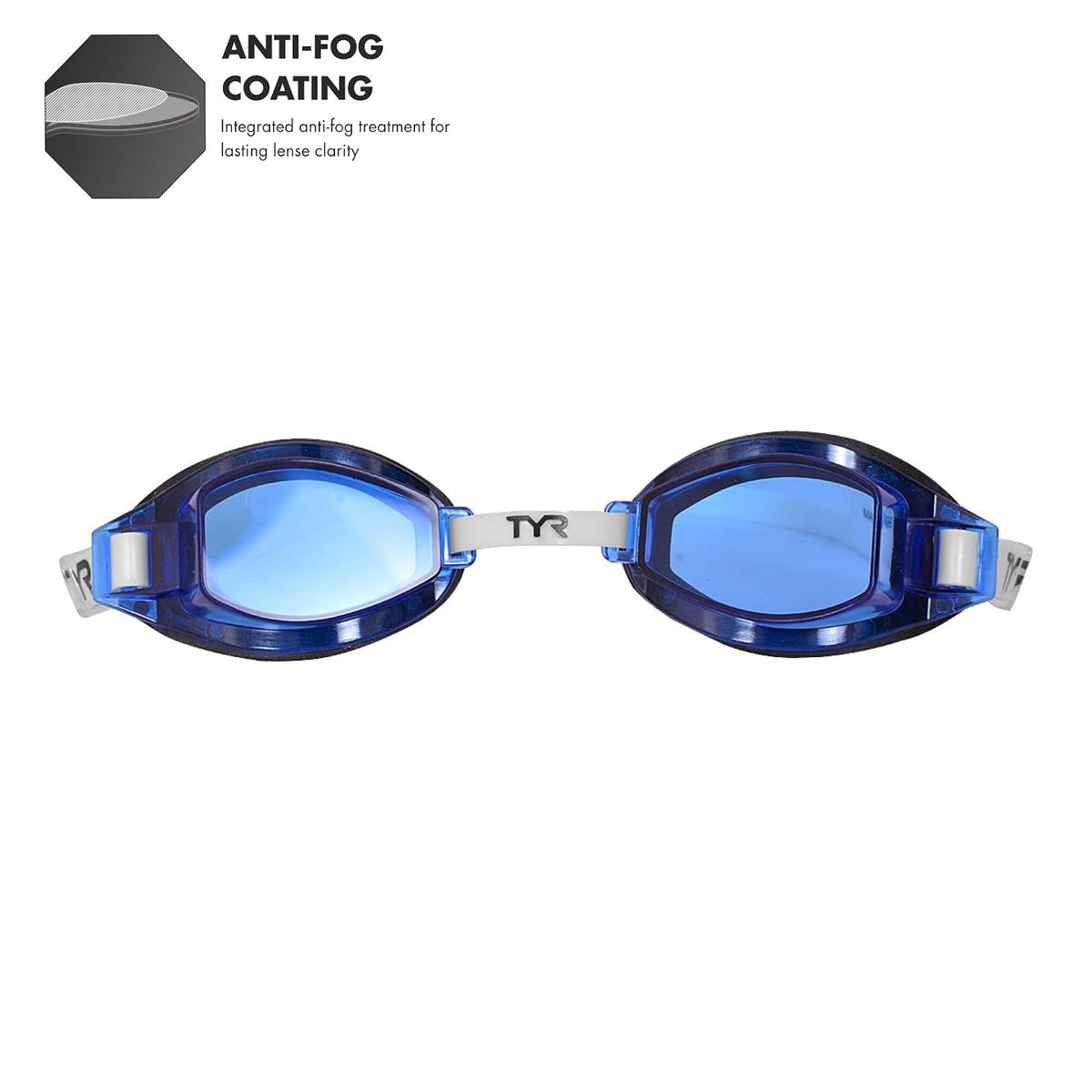 TYR Gafas de Seguridad Básico, Azul, Protección UV, Natación