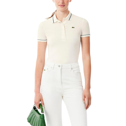 Lacoste Polo L.12.D Corte Entallado Mujer - XS - Blanco