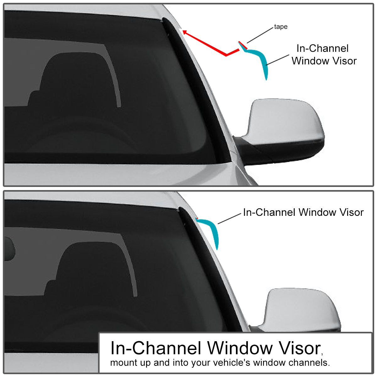 DNA MOTORING Deflector de Ventilación para Ventana, Ahumado Oscuro, Juego de 4, WVS-148