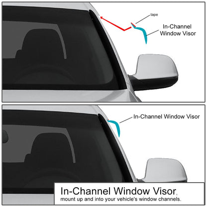 DNA MOTORING Deflector de Ventilación para Ventana, Ahumado Oscuro, Juego de 4, WVS-148