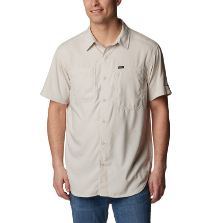Columbia Silver Ridge Utility Lite Camisa de Manga Corta para Senderismo, Hombre - Piedra oscura - M