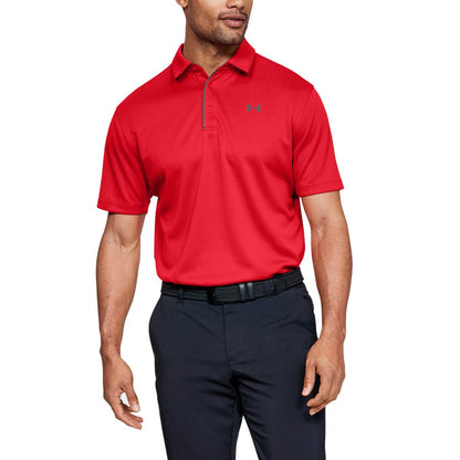 Under Armour Polo de Golf UA Tech para Hombre - 3XL - Rojo (Red - Graphite - 600)