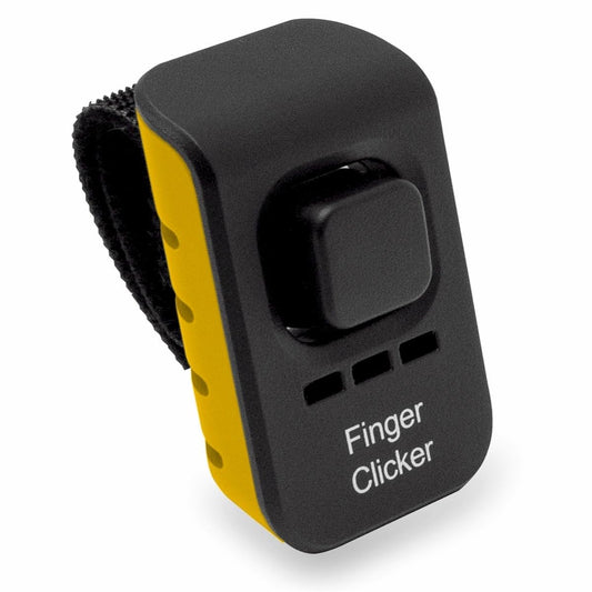 Educator - Clicker de Dedos de Entrenamiento para Perros con Sonido Audible para Refuerzo Positivo, Comportamiento y obediencia, Entrenador de Mascotas, Amarillo