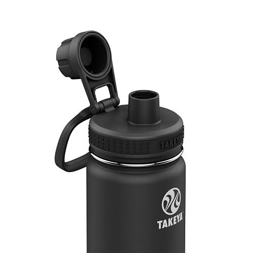 TAKEYA - Botella de agua aislante de acero inoxidable Actives con tapa aislante, 18 oz, ónix
