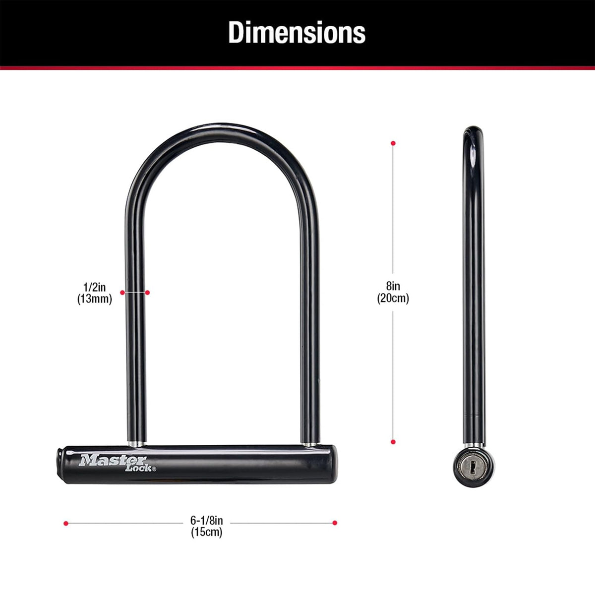 Master Lock 8170D Fusion Candado en U, 15.5 x 20 cm
