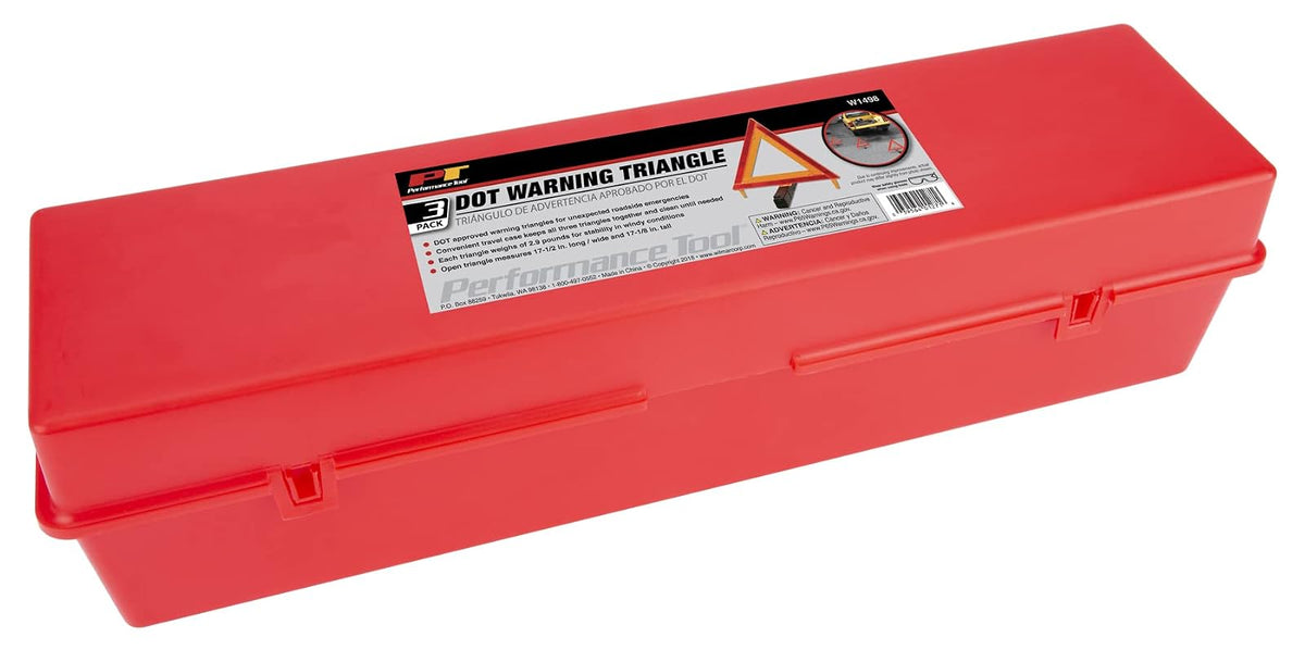 Performance Tool W1555 Deluxe - Asistente de Emergencia para Carretera, Dot Reflective Warning Triangle - 3 Pack