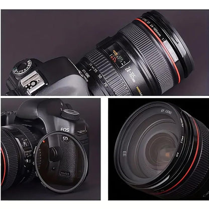 Big Mike's Revestimiento múltiple 58 mm Filtro Ultravioleta para Canon EF-S 18 – 55 mm F/3.5 – 5.6 IS Lente SLR + paño de Limpieza de Microfibra