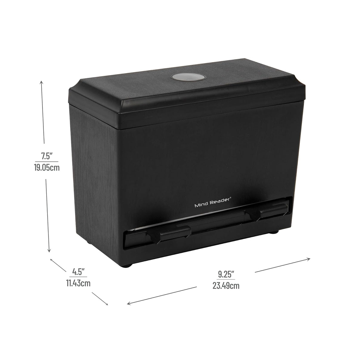 Mind Reader Straw Dispenser, Pencil Dispenser, Classroom Must Have, Restaurant Supply, Plastic, 9.25" L x 4.5" W x 7.5" H, Black