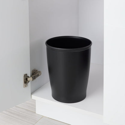 InterDesign 93437 Kent Wastebasket Trash Can for Bathroom, Kitchen, Office, Black