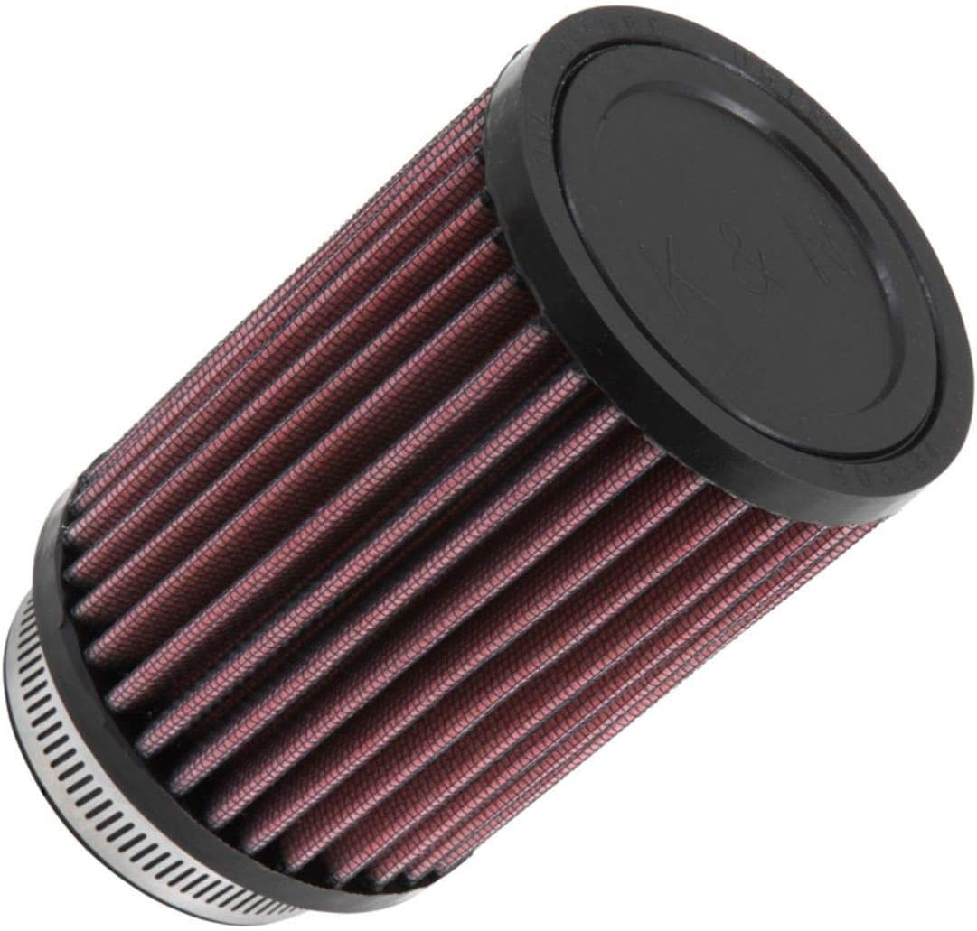 K&N RD-0710 Universal Clamp-On Air Filter: Round Straight; 2.5 in (64 mm) Flange ID; 5 in (127 mm) Height; 3.5 in (89 mm) Base; 3.5 in (89 mm) Top