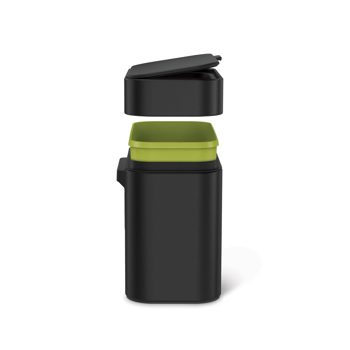 simplehuman - Cesta de compostaje para encimera de 4 litros/1.1 galones con Base magnética para Papelera, Tapa de Sellado Suave, cubeta Interior extraíble, Acero Negro Mate