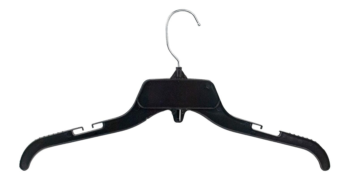 HangOn Recycled Plastic with Notches Shirt Hangers 17 Inch Black 25 Pack