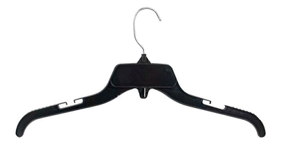 HangOn Recycled Plastic with Notches Shirt Hangers 17 Inch Black 25 Pack