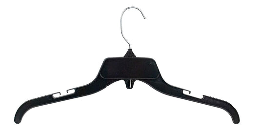 HangOn Recycled Plastic with Notches Shirt Hangers 17 Inch Black 25 Pack