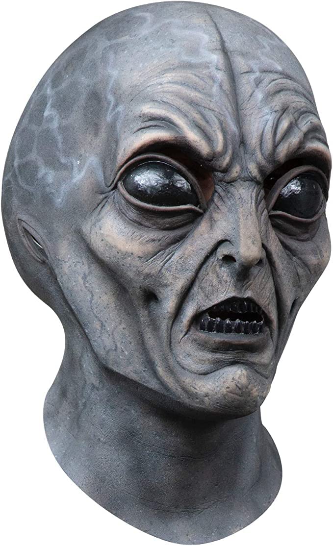 Evil Invader 51, Máscara de Alien Gris del Área 51, Disfraz de Marciano Alienígena Ideal para Halloween y Fiestas de Disfraces