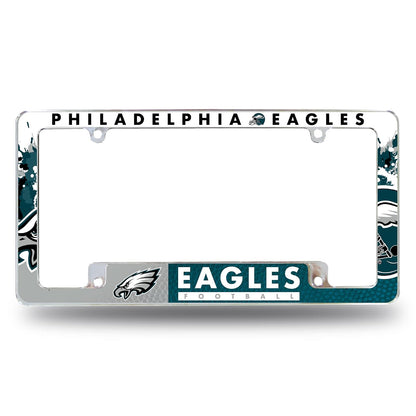 Rico Industries Marco de Placa Cromado con Licencia Oficial NFL - Philadelphia Eagles - Primario