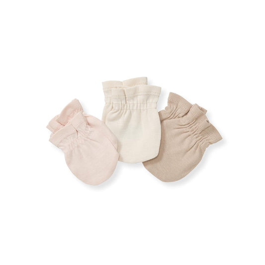 Burt's Bees Baby Baby Girls' Mittens, No-Scratch Mitts, 100% Organic Cotton, Set of 3