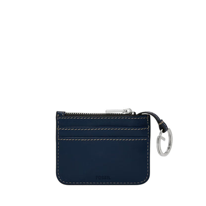 Tarjetero Fossil SL10078545 Lennox de piel en tono azul para mujer