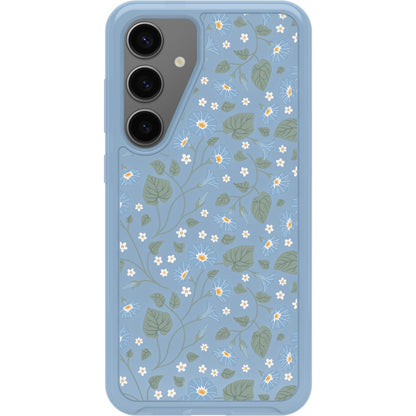 OtterBox - Carcasa Transparente para Samsung Galaxy S24+ Symmetry Series – Dawn Floral (Azul), Ultra Elegante, Compatible con Carga inalámbrica, Bordes elevados Que protegen la cámara y la