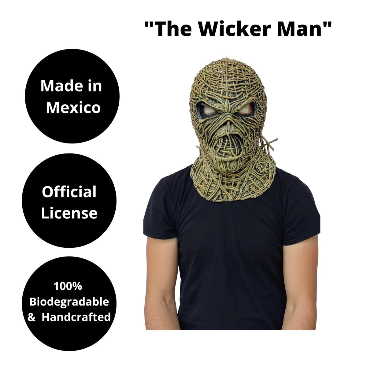 REV Máscara Original de Eddie de Cancion The Wicker Man, Iron Maiden, Máscaras Oficiales, Ideal para Disfraz de Halloween o Colección