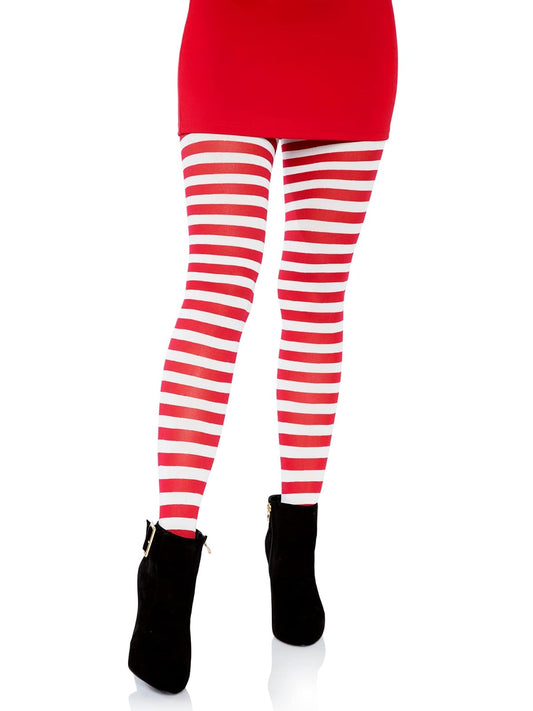 Leg Avenue Medias de nailon a rayas para mujer