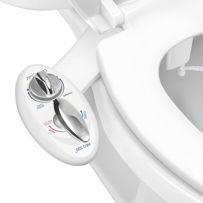 Luxe Bidet NEO 180 Accesorio de Bidé para Asiento de Inodoro, Doble Boquilla - Blanco - Agua Caliente, Boquillas Dobles (NEO 320)