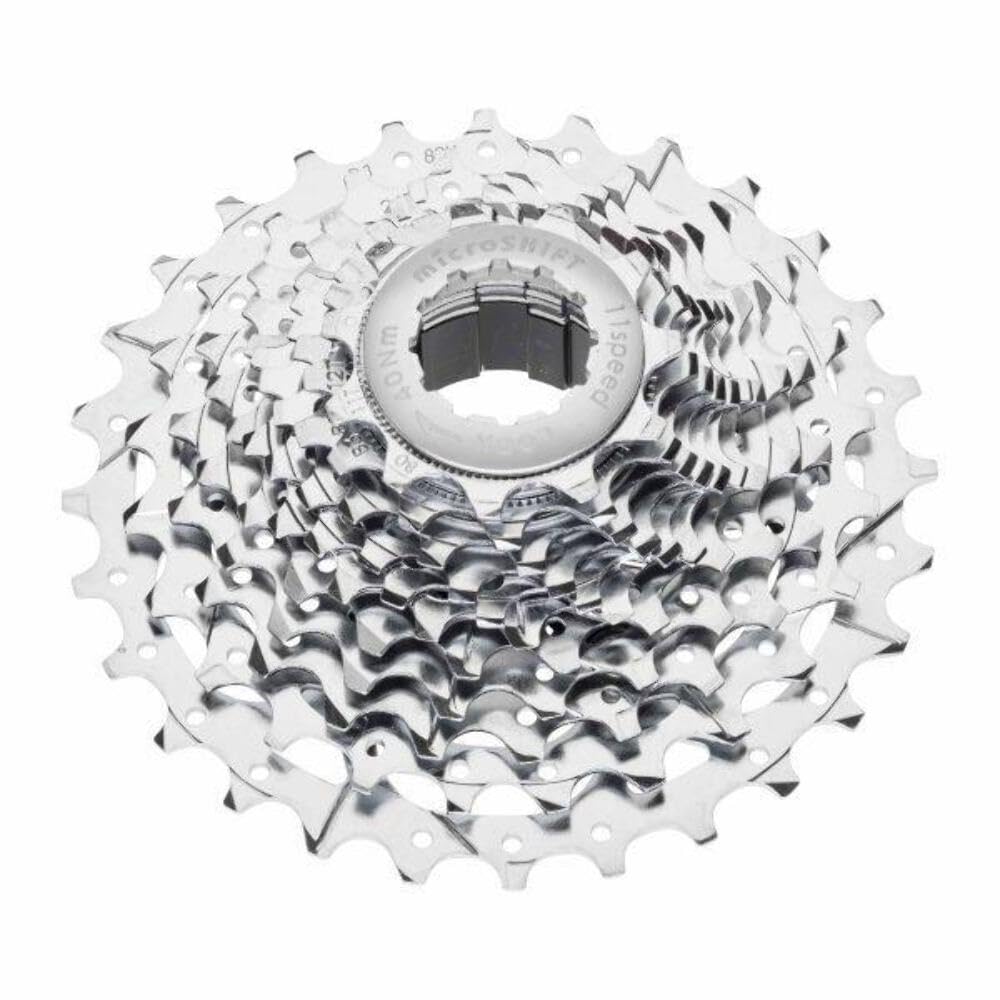 MICROSHIFT Cassette de Piñones Ruta CS-G110 Acero 11P 11/28 Centos Araña de Aluminio Centos Piñones Cromado