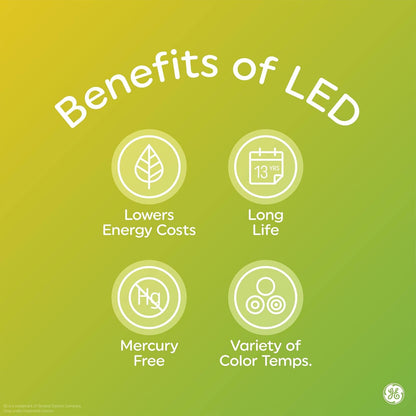 GE Basic - Bombillas LED de 40 W, luz de día, A19 (paquete de 4)