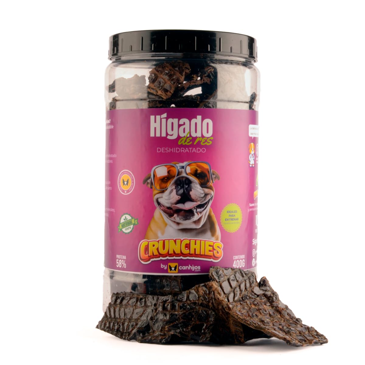 Crunchies by Canhijos - Premios para Perros - Hígado de Res deshidratado 400g