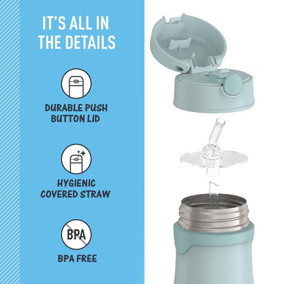 THERMOS BABY - Botella de acero inoxidable aislada al aspiradora, 10 onzas, color menta