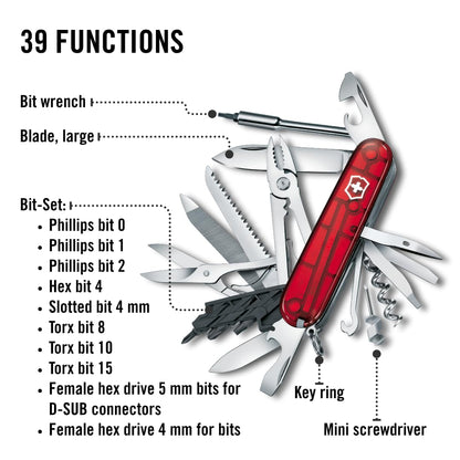 Victorinox Navaja Cybertool, Roja Transparente, 39 Usos