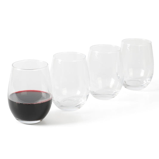 Martha Stewart Farrow - Juego de 4 copas de vino multiuso para vino tinto o blanco (18 oz)