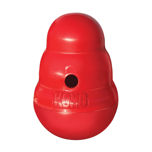 Kong Wobbler Juguete para Perro con Dispensador para , color Rojo, Grande