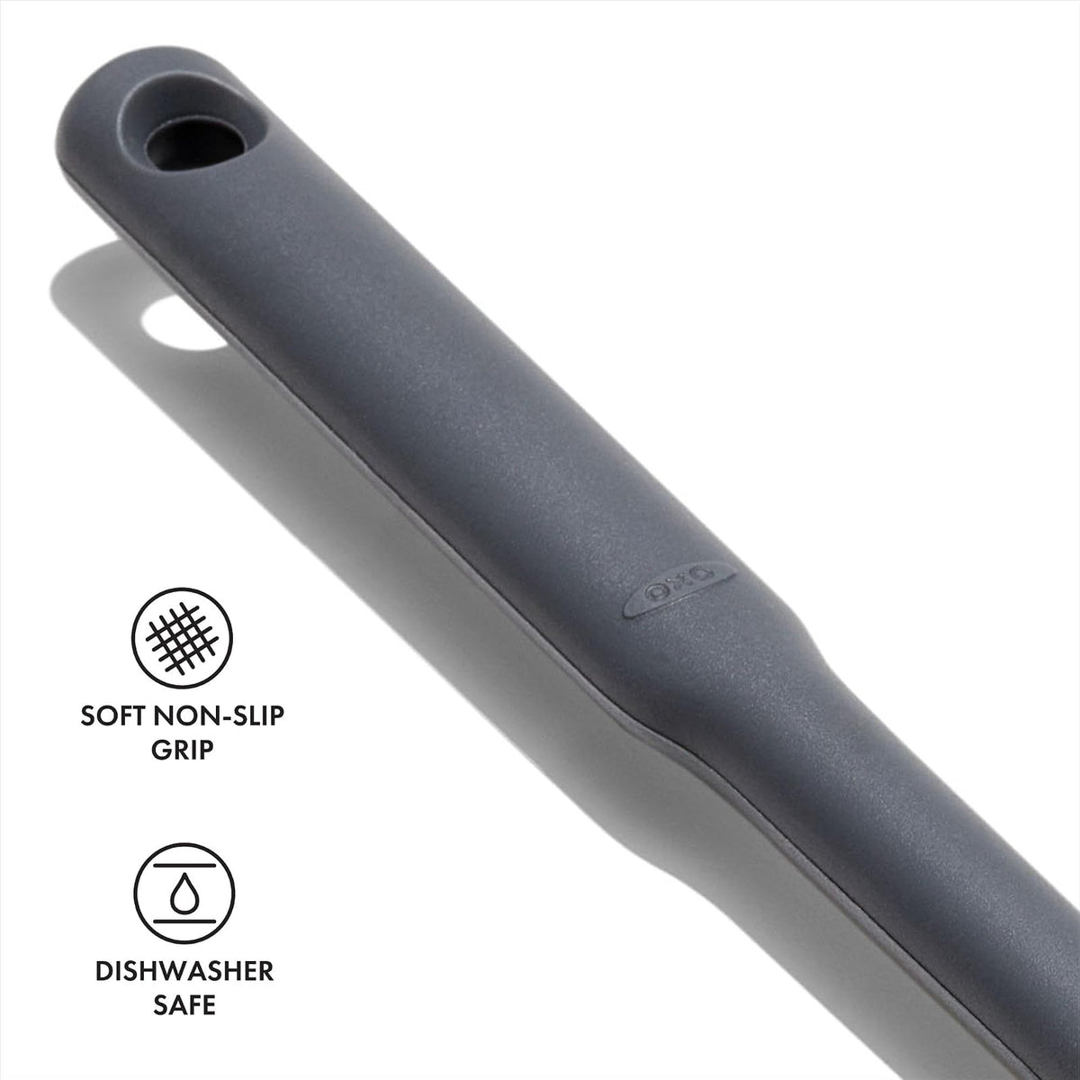 OXO Good Grips - Cuchara ranurada de Silicona, Talla única, Color Pimienta