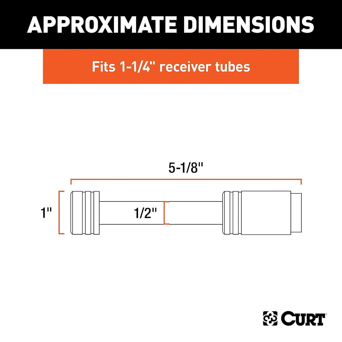 CURT 23501 Cerradura de Enganche de Remolque, Pin 1/2", Receptor 1-1/4"