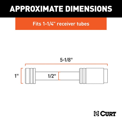 CURT 23501 Cerradura de Enganche de Remolque, Pin 1/2", Receptor 1-1/4"