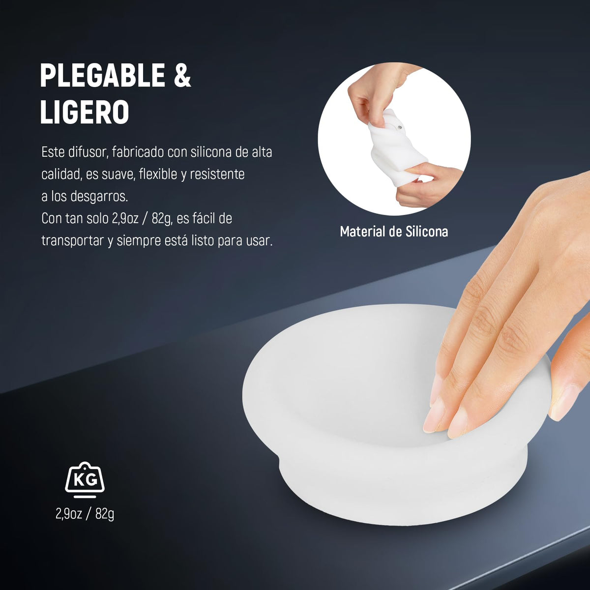 NEEWER Difusor de Flash de Silicona con Dos Anillos Adaptadores Magnéticos, Modificador de Luz para NEEWER NW700 NW760 Z880 Z760 Cabeza Cuadrada y Z1 Z2 Z2PRO Z2II Z3 Cabeza Redonda Speedlite, CRS2