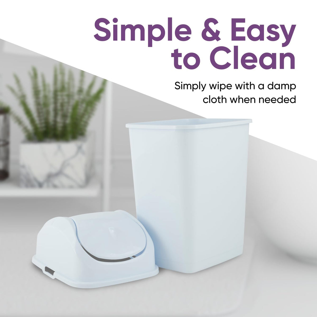 Superio Brand 4.7 GAL. Compact Slim Trash Can