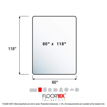 Floortex Ultimat Polycarbonate XXL Smooth Back Mat for Hard Floors, 118 x 60 Inches, Rectangular (1215030019ER), clear