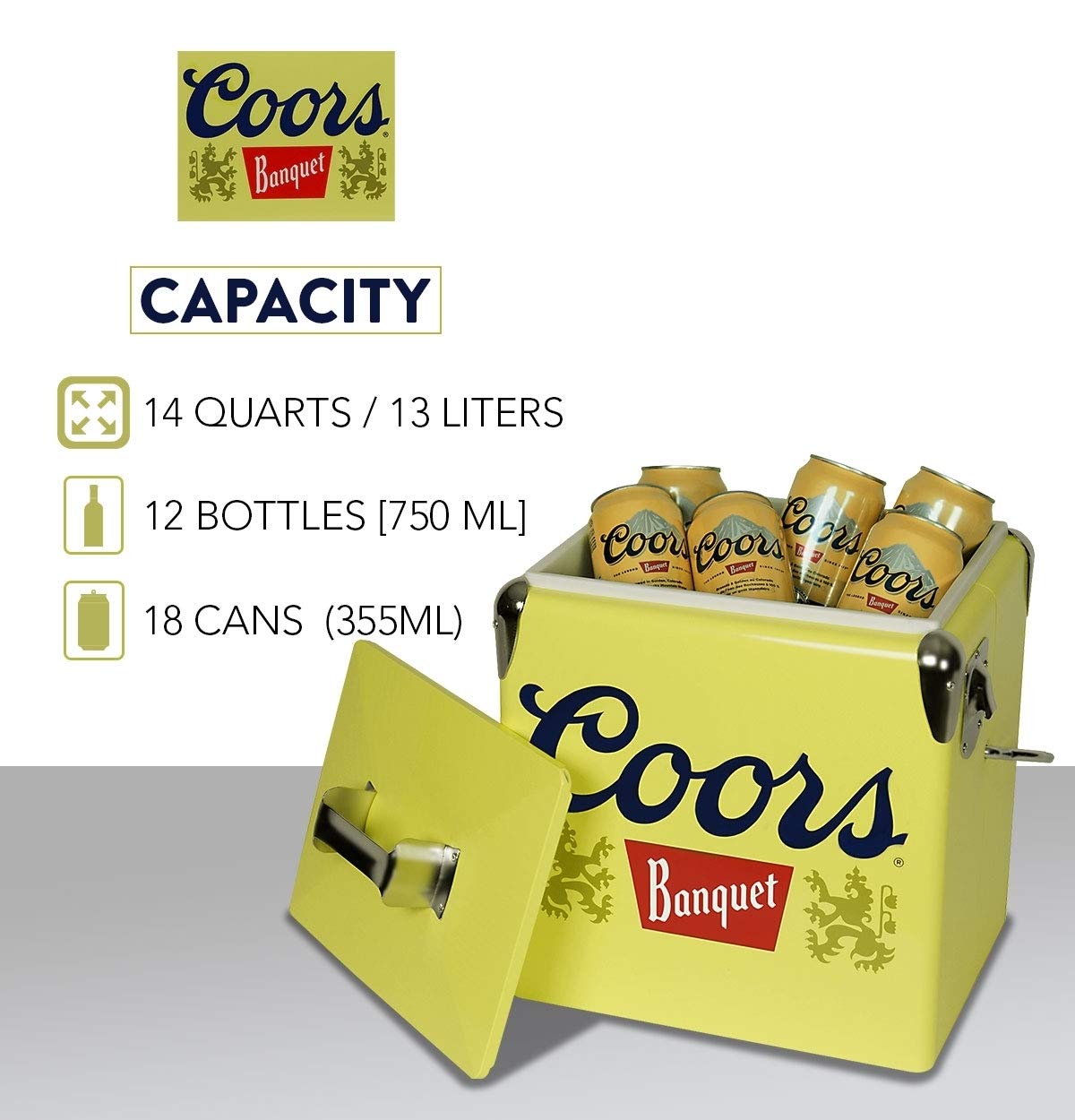 Enfriador retro para banquetes con abrebotellas de 13 L /14 cuartos de galón estilo clásico