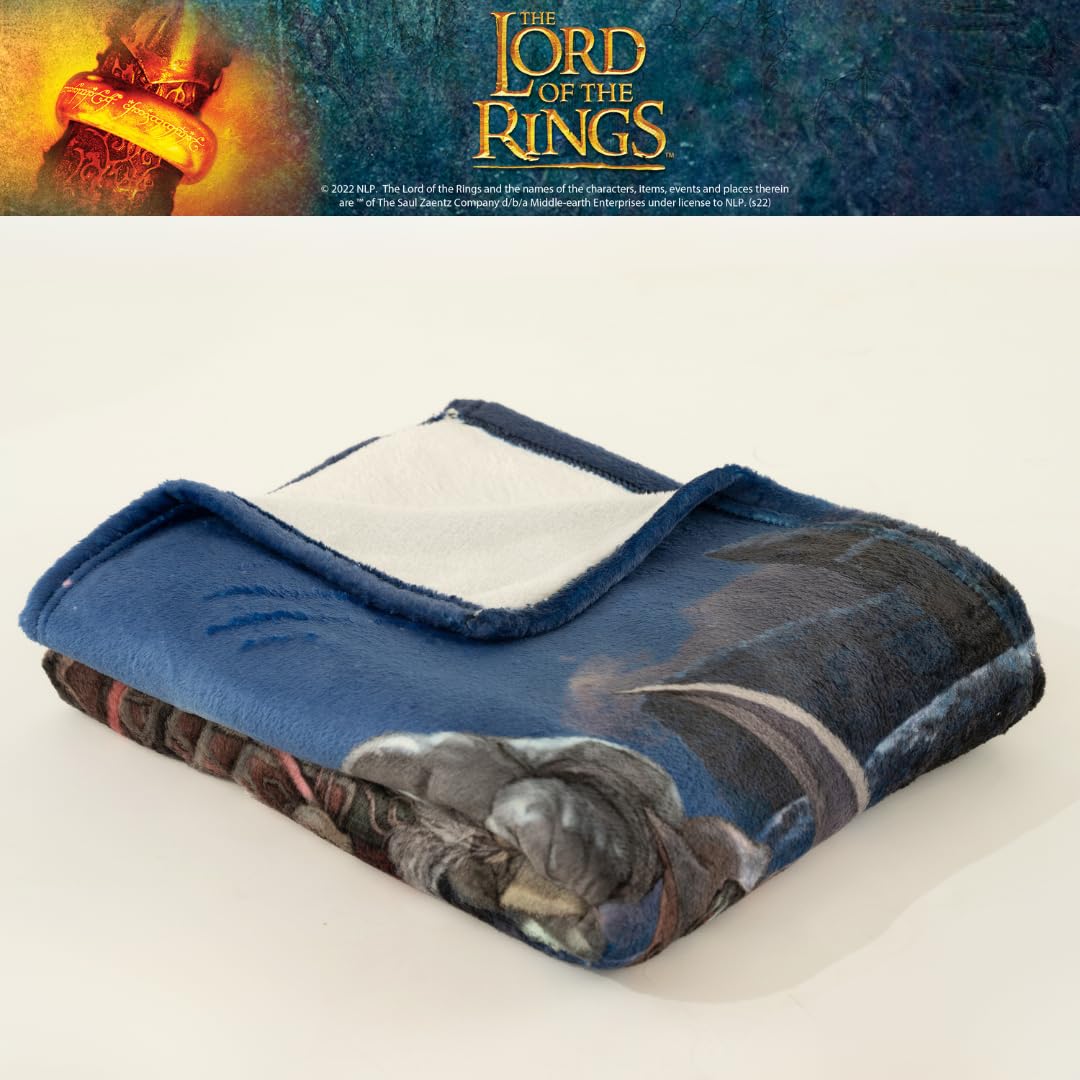Franco - Manta de Felpa Supersuave y acogedora, Ropa de Cama Coleccionable, The Lord of The Rings (El señor de los Anillos): La Guerra de los Rohirrim, 117 x 152 cm (Producto con Licencia Oficial)