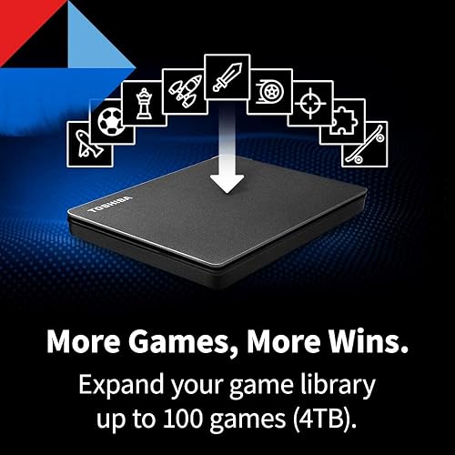Toshiba Canvio Gaming HDTX110XK3AA - Disco Duro Externo portátil USB 3.0, Color Negro para Playstation, Xbox, PC y Mac