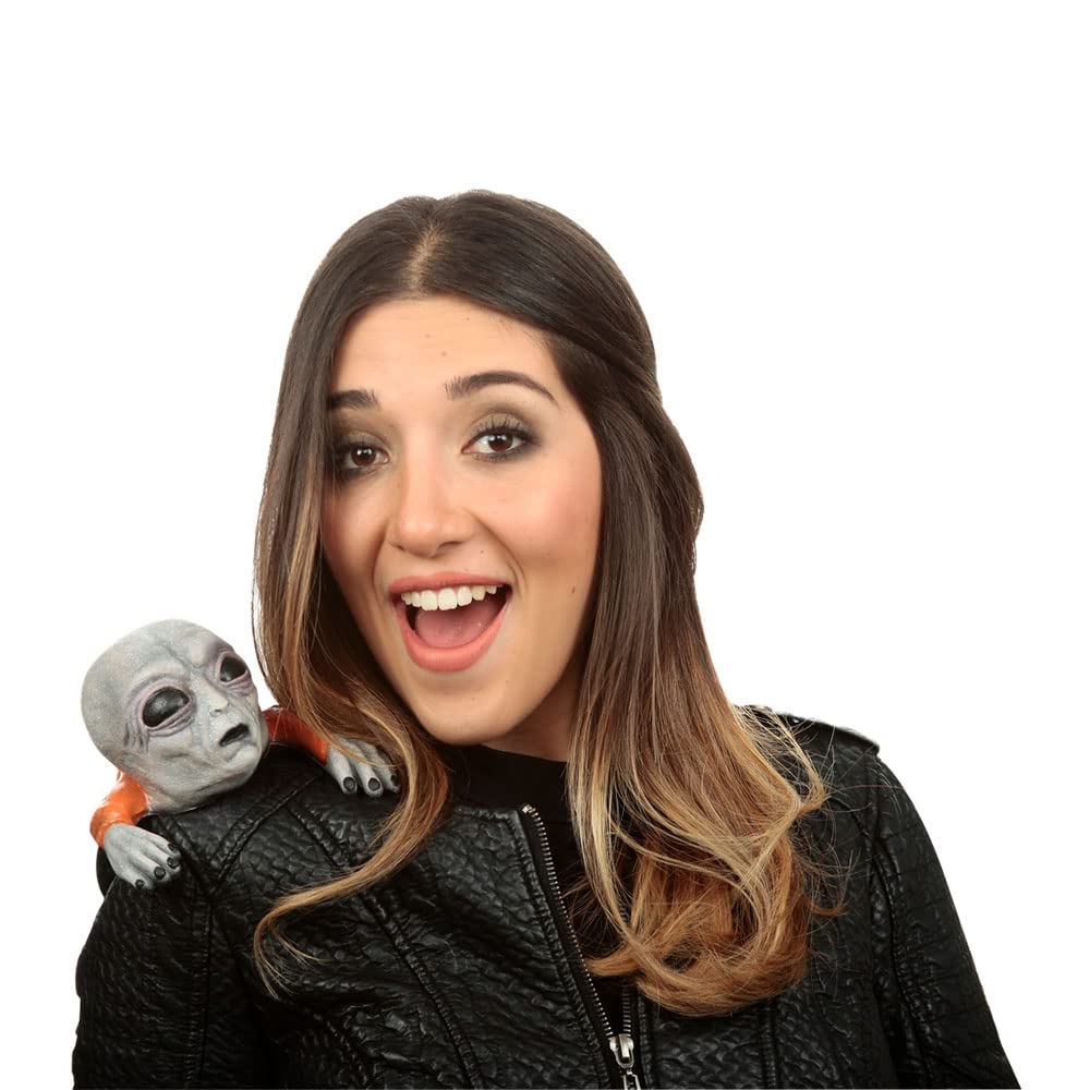 Shoulder Buddy: Alien, Muñeco para Hombro de Alienígena, Complemento para Disfraz de Extraterrestre Ideal para Halloween y Fiesta de Disfraces