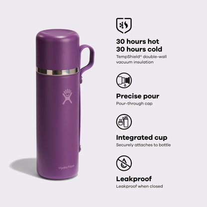 Hydro Flask - Petaca y Vaso de 28 onzas, Color Morado